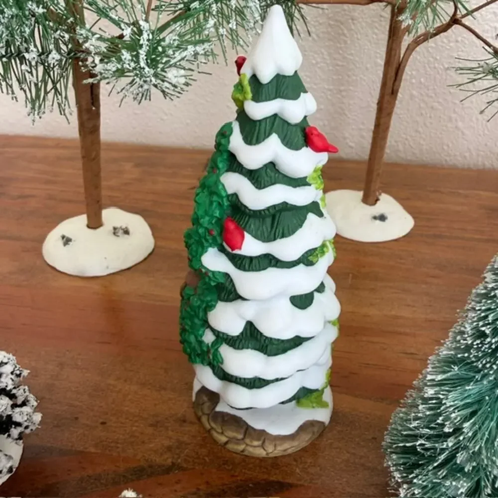 Misc Mixed Lot of Christmas Village Trees - Some Department 56 and Lemax